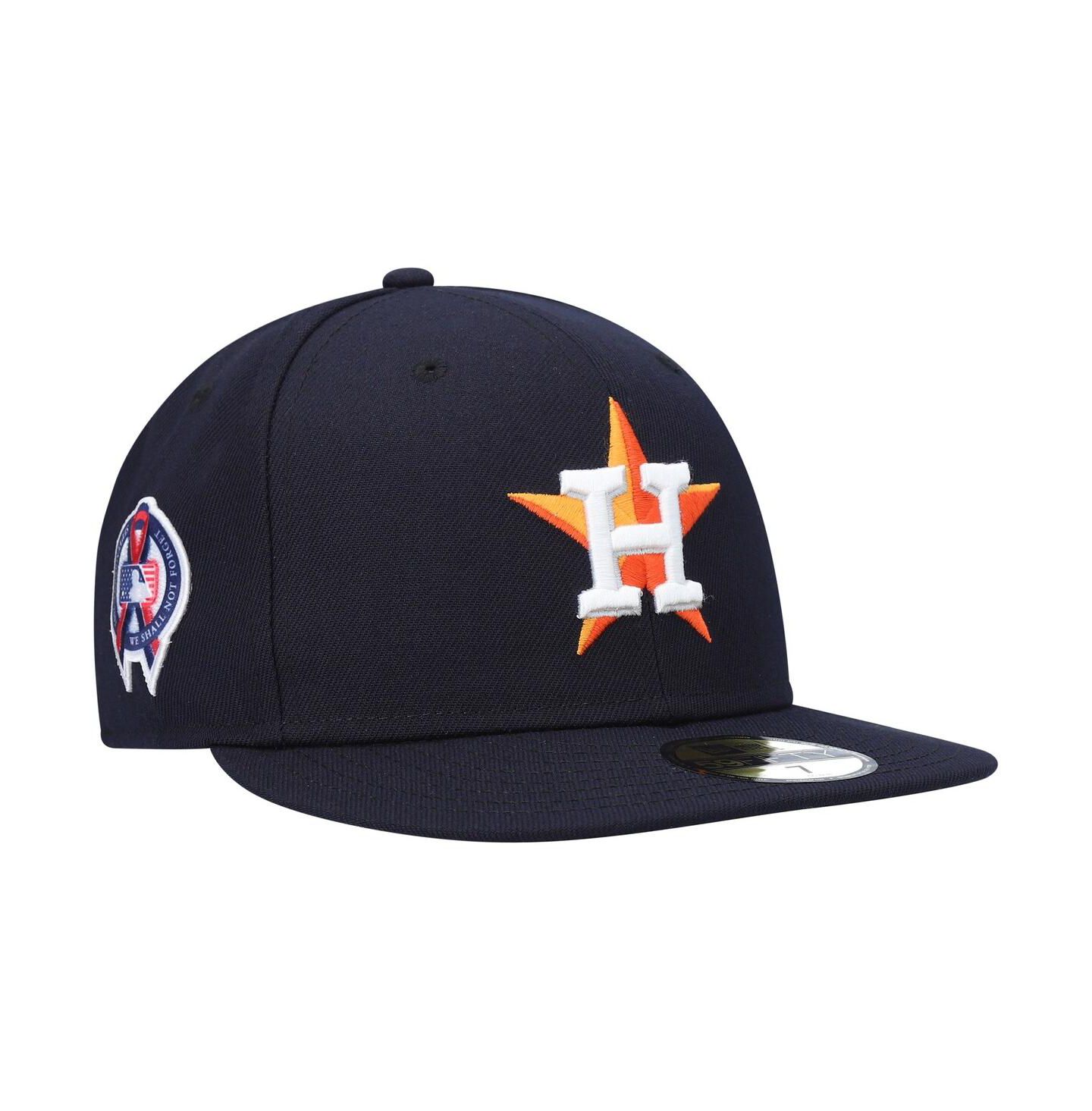 Мужская кепка New Era Navy Houston Astros 9/11 Memorial Side Patch 59Fifty Fitted Hat — фото 2