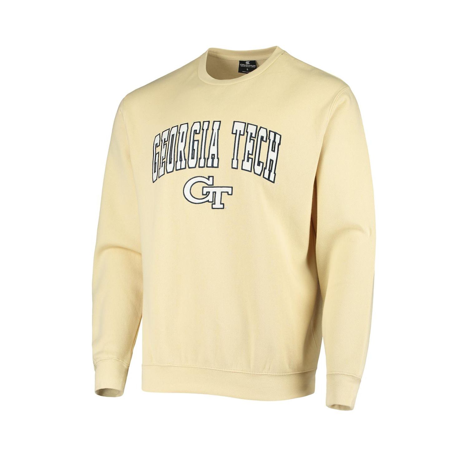 Men's Georgia Tech Yellow Jackets Arch Logo Tackle Twill Pullover Sweatshirt