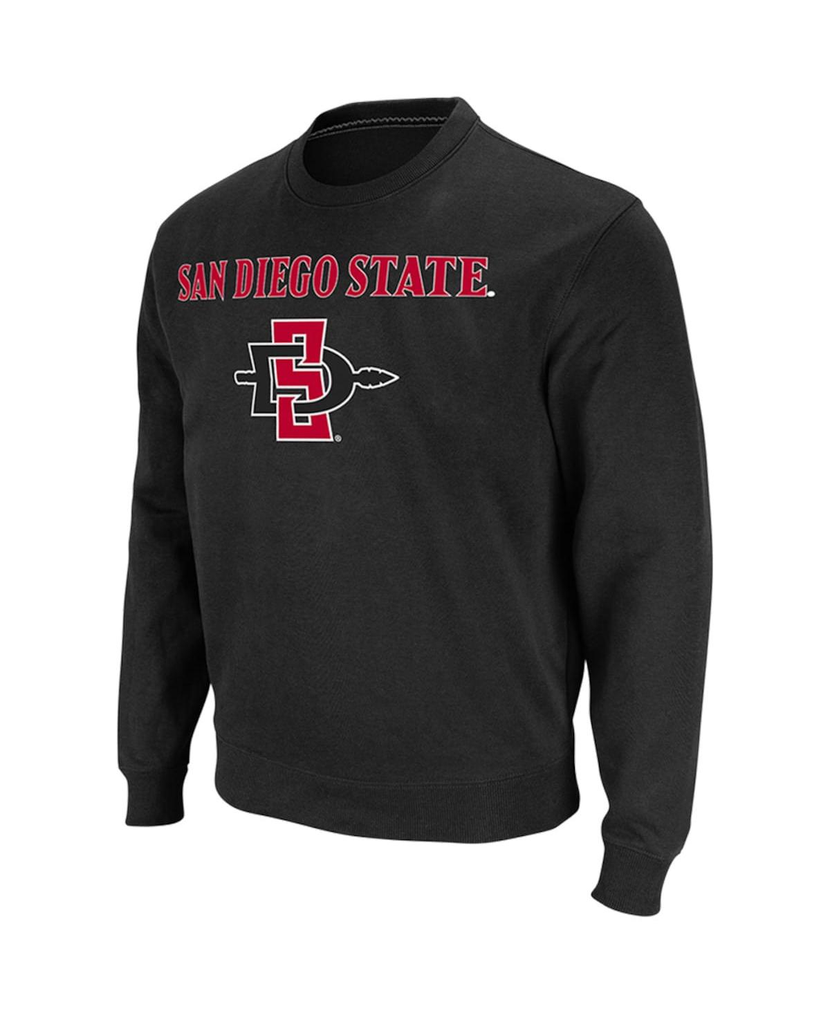Colosseum Men's  Black San Diego State Aztecs Arch Logo Tackle Twill Pullover Sweatshirt In Black