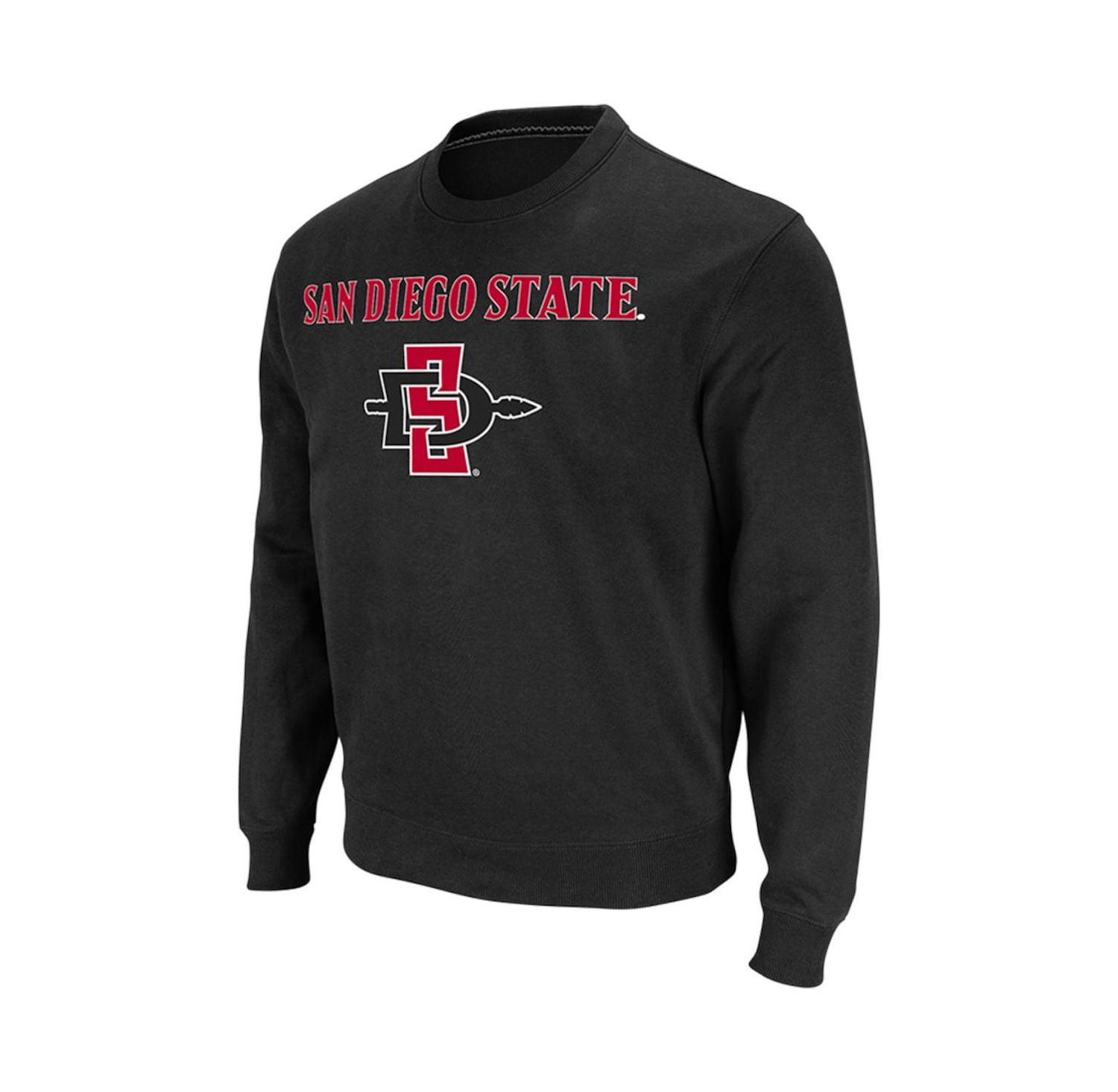 Men's Black San Diego State Aztecs Arch Logo Tackle Twill Pullover Sweatshirt