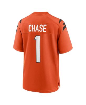 Men's Ja'Marr Chase Orange Cincinnati Bengals Alternate Game Jersey