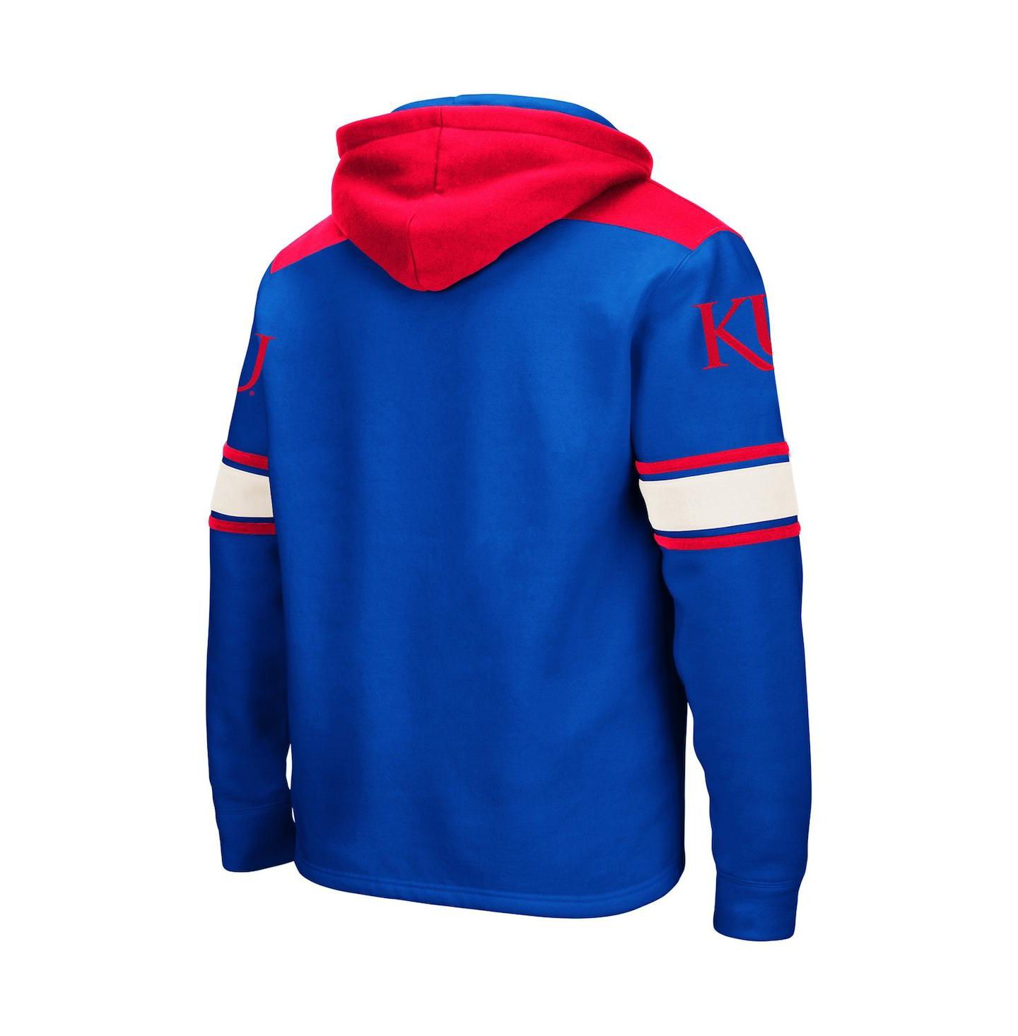 Мужское худи Colosseum Royal Kansas Jayhawks 2.0 Lace-Up Pullover — фото 4