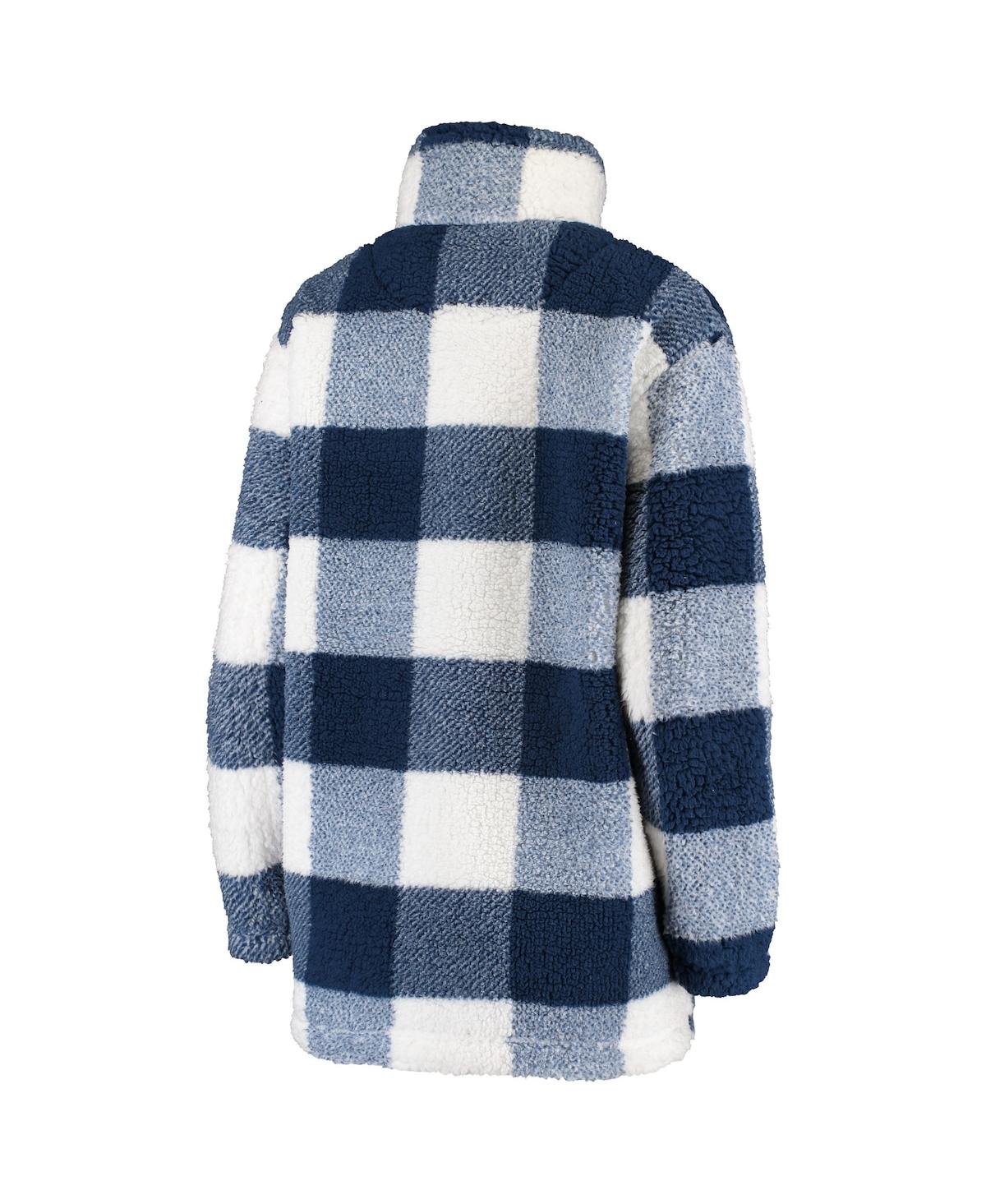 Women's G-iii 4Her by Carl BanksSeattle Seahawks Sherpa Plaid Quarter-Zip Jacket - Navy