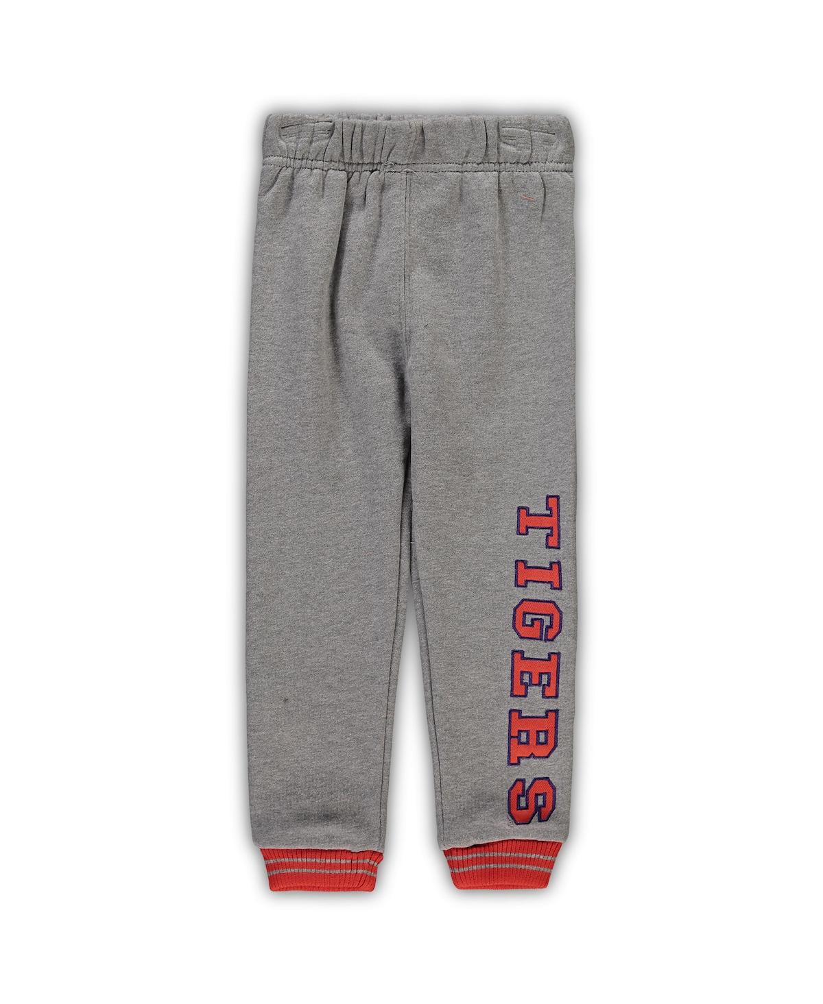 Colosseum Toddler Boys  Orange, Heather Gray Clemson Tigers Poppies Hoodie And Sweatpants Set In Orange,heathered Gray