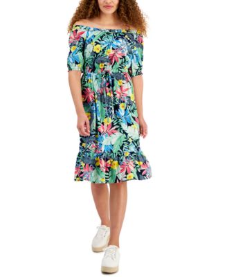 Style & Co - Women's Printed Tie-Waist Dress