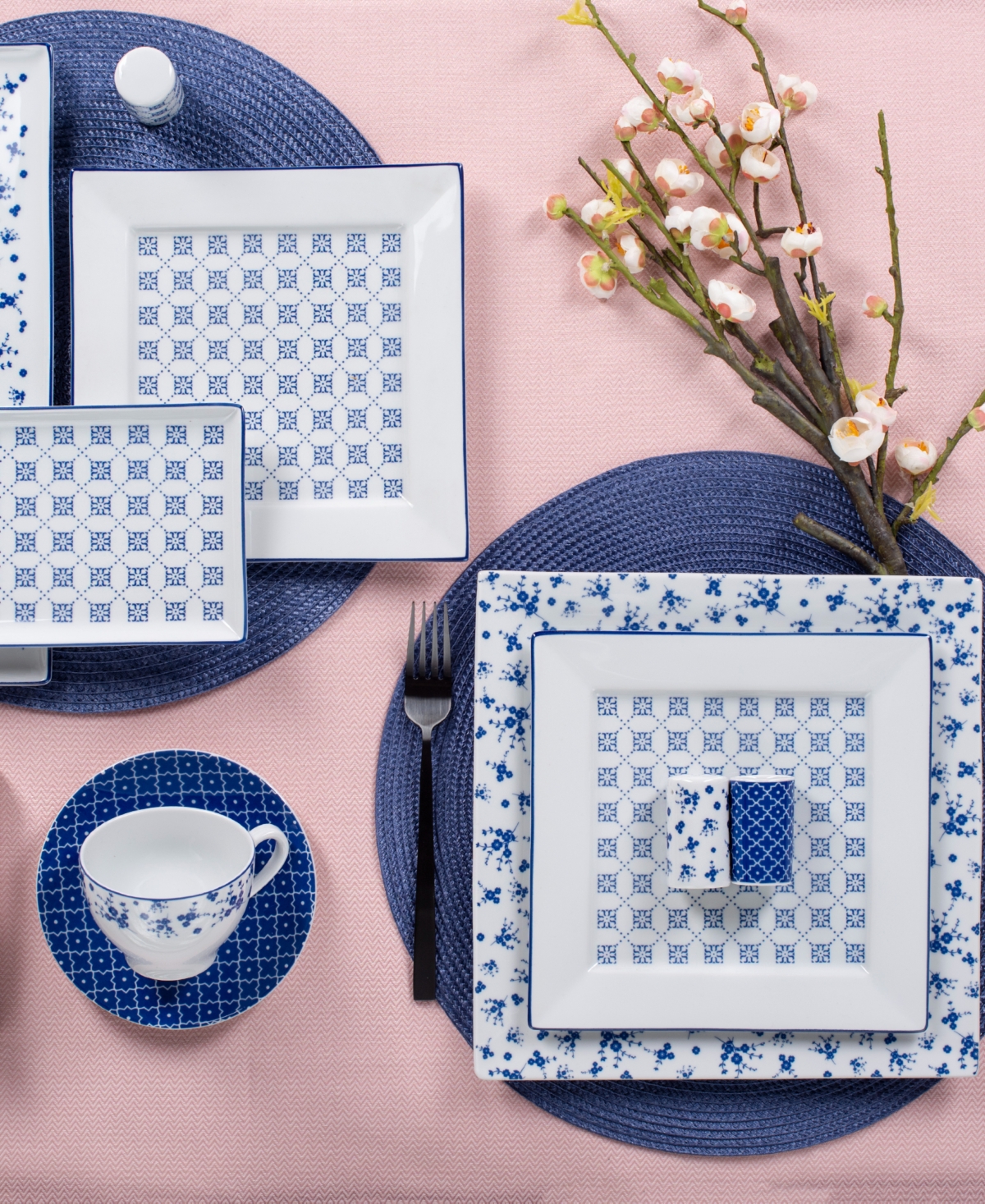 Blue Passion 3-Piece Place Setting Set - Blue and White