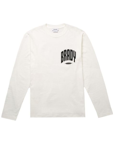 Мужская футболка BRADY White Varsity Long Sleeve