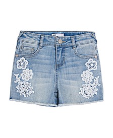 Big Girls Lace Denim Shorts, Created For Macy's 