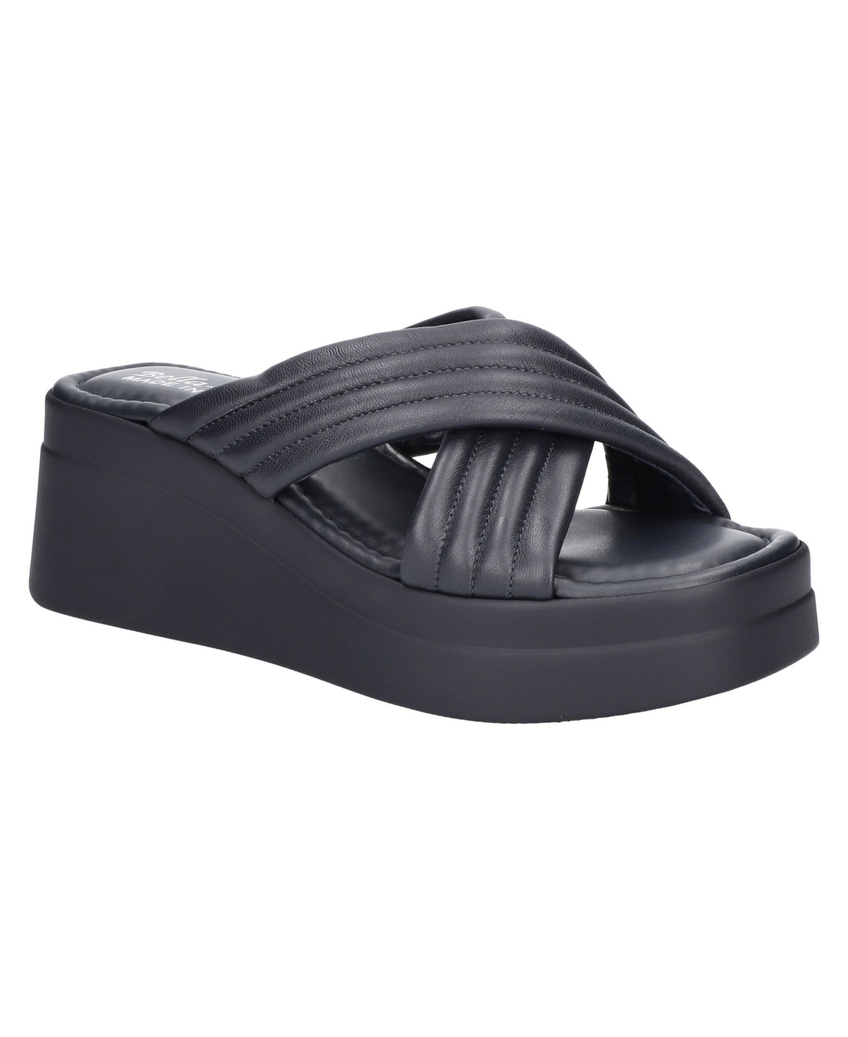 Bella Vita Maz Platform Wedge Slide Sandal in Navy at Nordstrom, Size 10