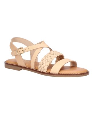 strappy flat white sandals