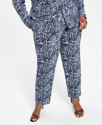 Nina Parker - Trendy Plus Size Printed Tailored Pants