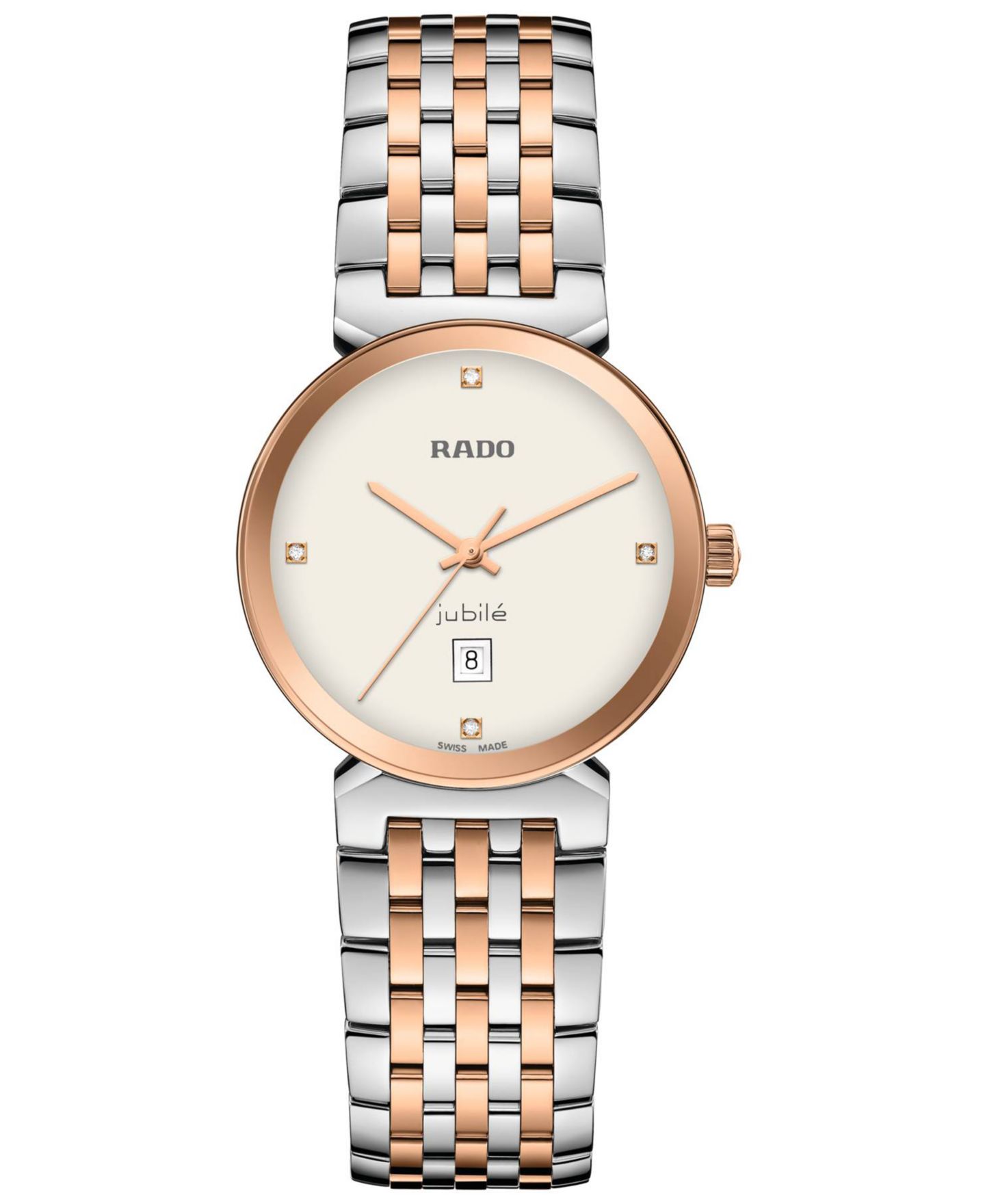 Женские часы Rado Swiss Florence Diamond (1/6 ct. t.w.) Two-Tone Stainless Steel Bracelet Watch 30mm — фото 1
