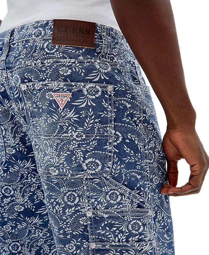 GUESS Men's Cadet RelaxedFit Paisley BandanaPrint Carpenter Jeans