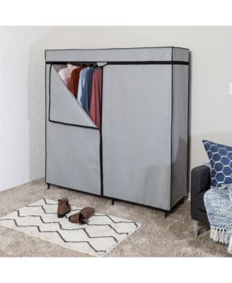 Honey Can Do - Portable 60" Wide Double Door Wardrobe Closet with Cover