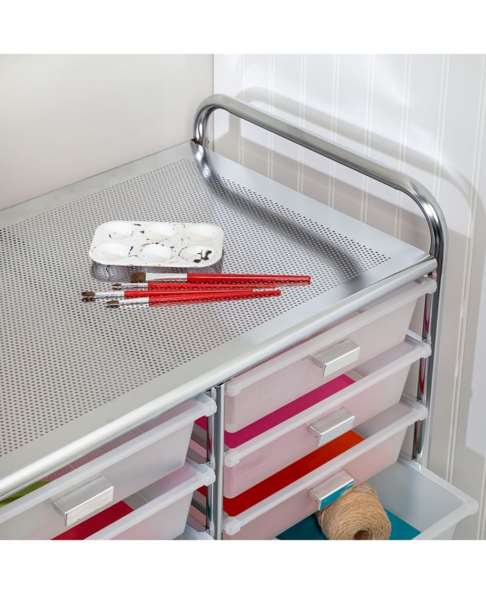 Honey Can Do Chrome Rolling Craft Storage Cart with 12 Drawers Macy's