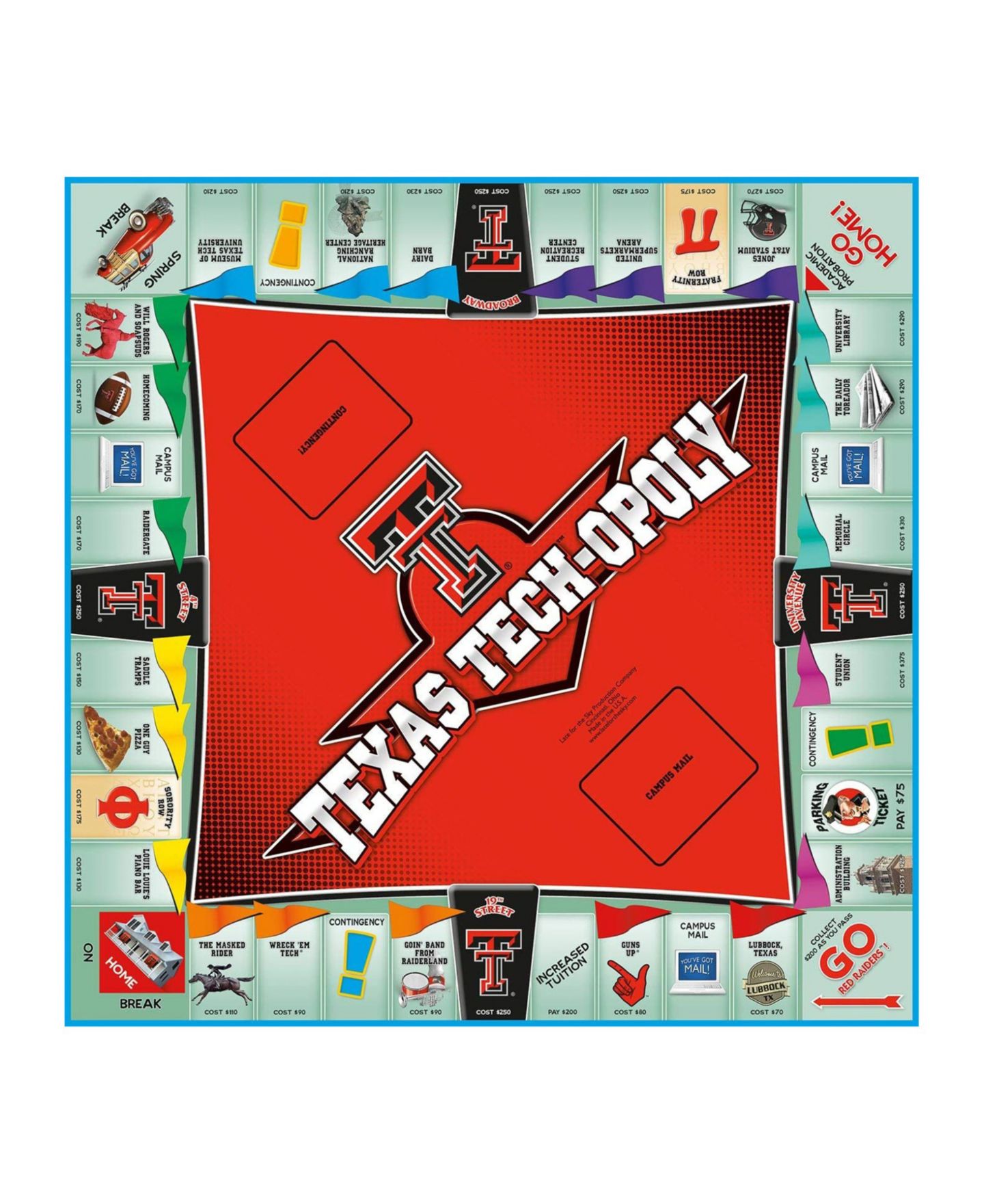 Детские настольные игры Late for the Sky Texas Tech-Opoly 51-199 Piece Board Game, Ages 12+ — фото 3