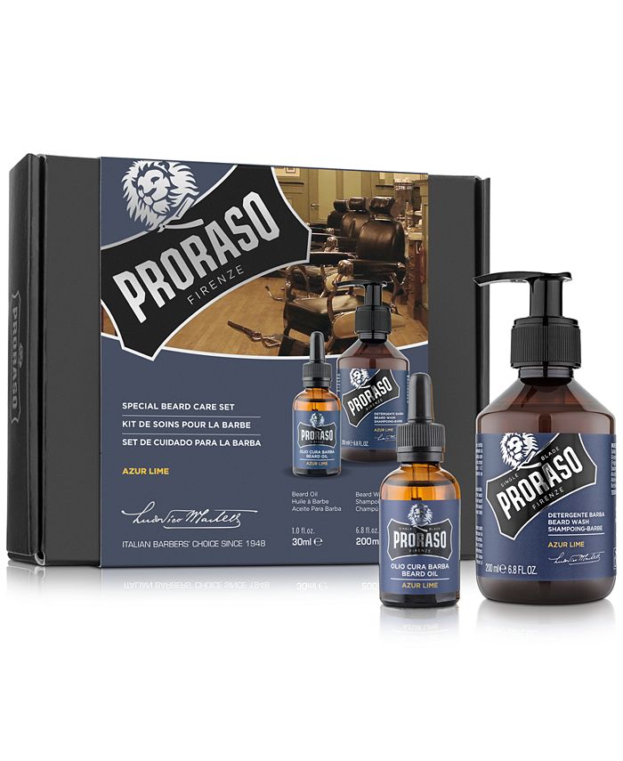 Proraso - 2-Pc. Beard Care Set For Full Or Long Beards - Azur Lime Scent