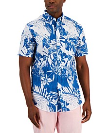 Men's Richard Textured Tropical Woven Shirt, Created for Macy's