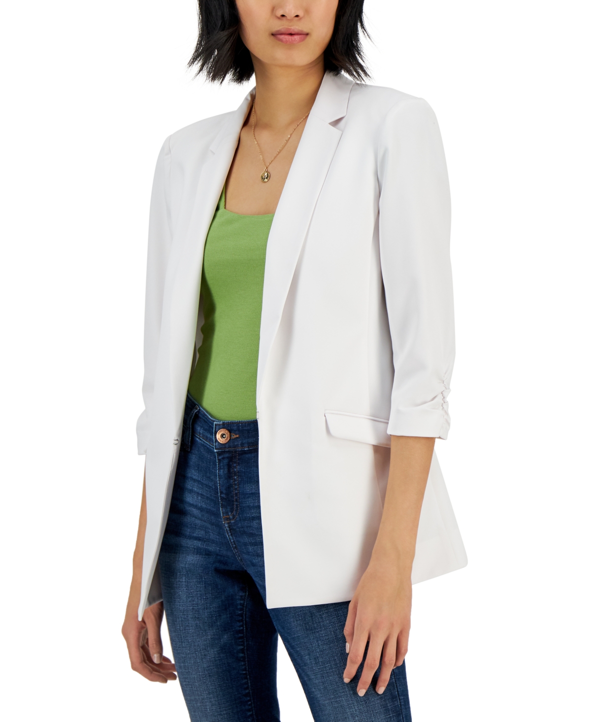 Inc International Concepts Petite Menswear Blazer, Created For Macy's In Bright White