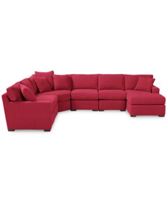 Radley Fabric 6-Piece Chaise Sectional with Wedge
