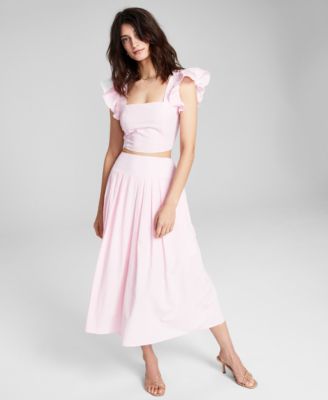 And Now This - Women's Flutter-Sleeve Crop Top