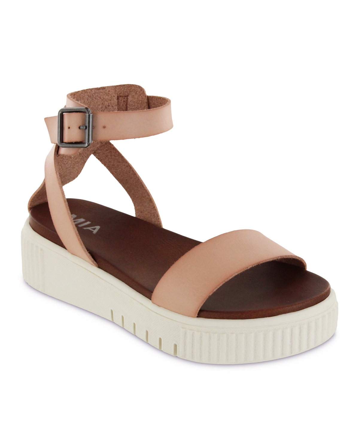 Shop Mia Women's Lunna Round Toe Platform Sandals In Blush