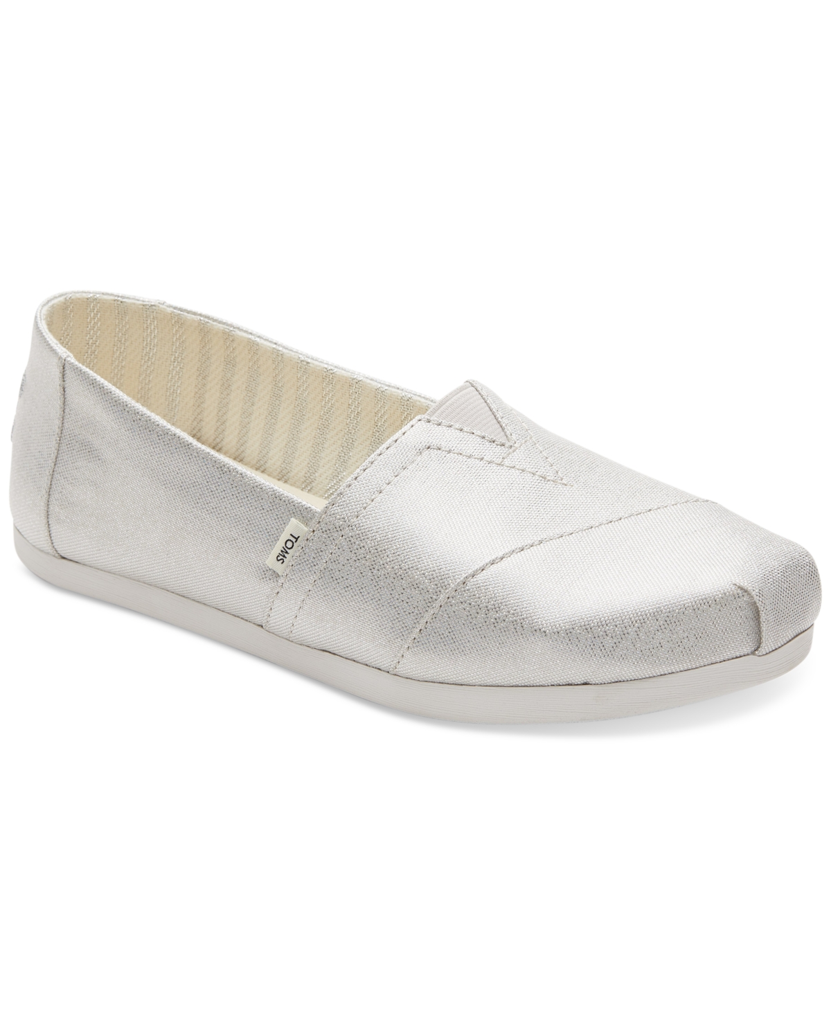 Toms Alpargata Plus Slip-on In Silver Glimmer Canvas