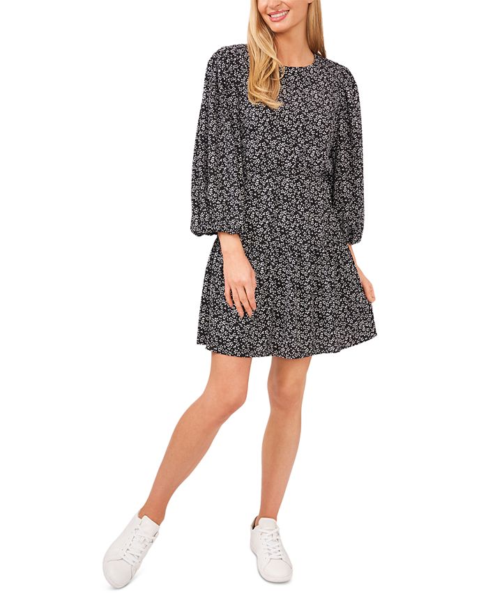 Sakura Delight Puff-Sleeve Dress