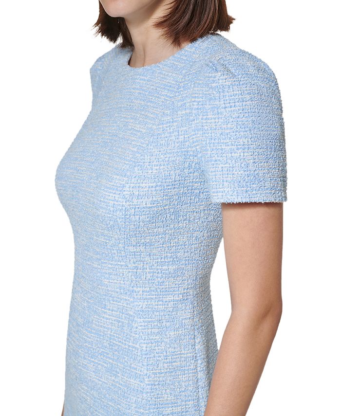 Calvin Klein Women's Plus Size Tweed Sheath Dress White Size 20W
