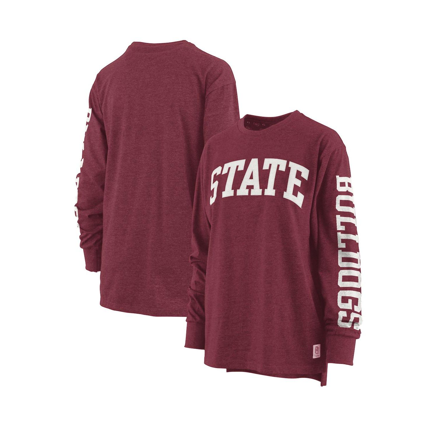 Women's Maroon Mississippi State Bulldogs Two-Hit Canyon Long Sleeve T-shirt