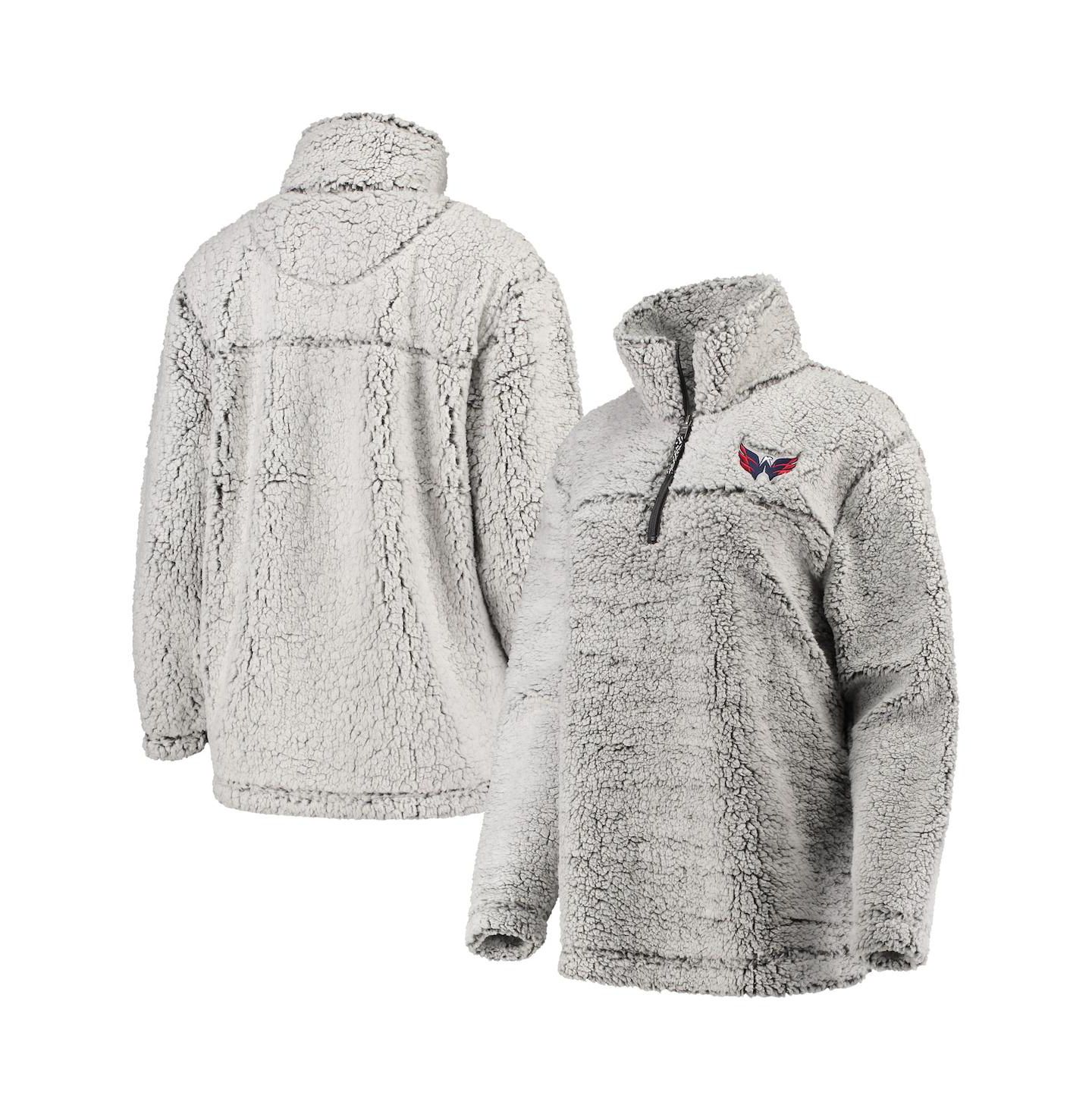 Женская куртка G-III 4Her by Carl Banks Gray Washington Capitals Sherpa Quarter-Zip Pullover — фото 1