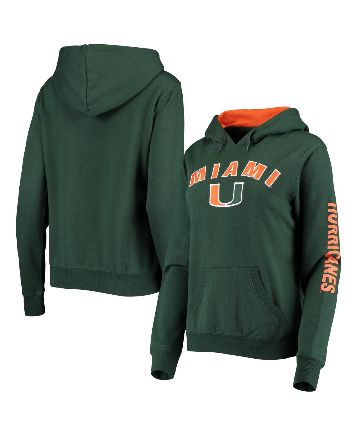 Colosseum Women's  Green Miami Hurricanes Loud And Proud Pullover Hoodie
