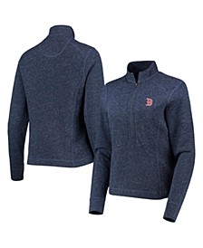 Women's Navy Boston Red Sox Kennedy Slub Quarter-Zip Sweatshirt
