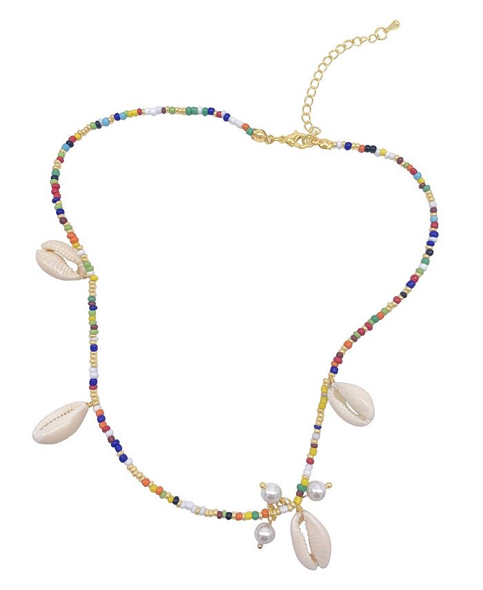 ADORNIA Imitation Pearl and Shell Mix Color Necklace - Macy's