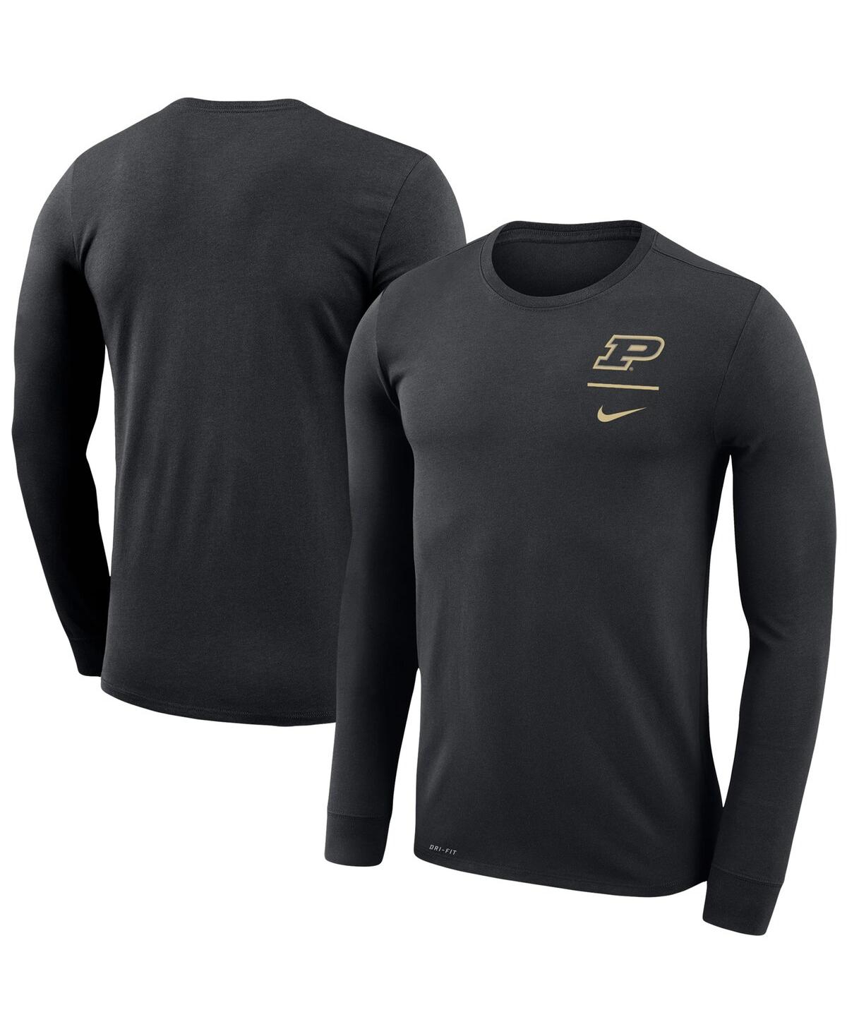 Men's Nike Black Purdue Boilermakers Logo Stack Legend Performance Long Sleeve T-shirt
