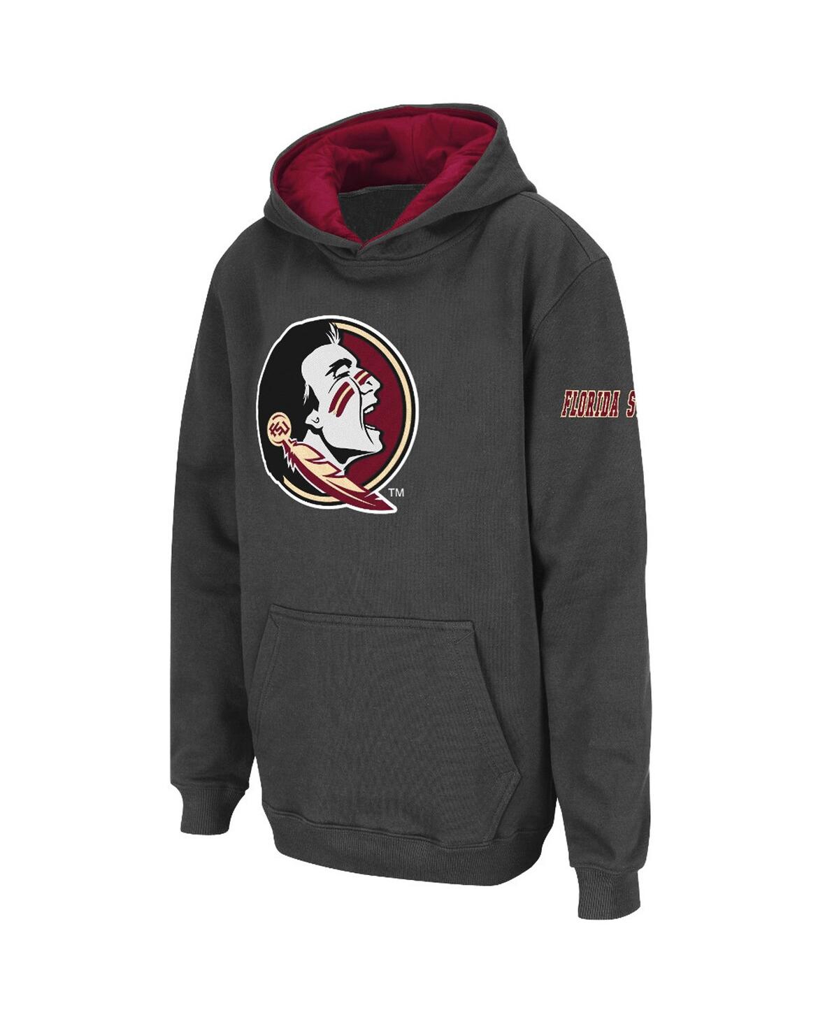 Big Boys Stadium AthleticFlorida State Seminoles Big Logo Pullover Hoodie - Charcoal