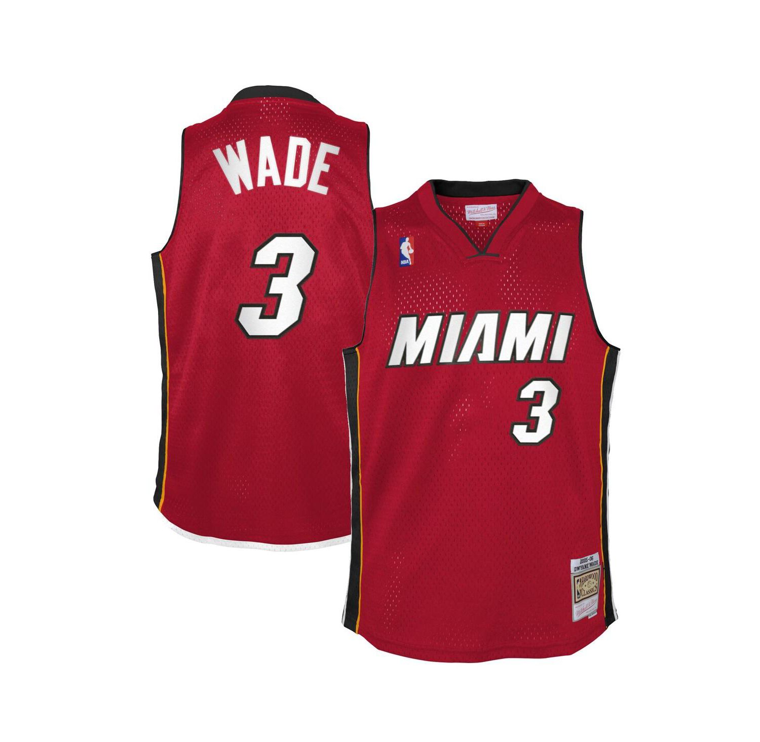 Big Boys Dwyane Wade Red Miami Heat 2005-06 Hardwood Classics Swingman Jersey