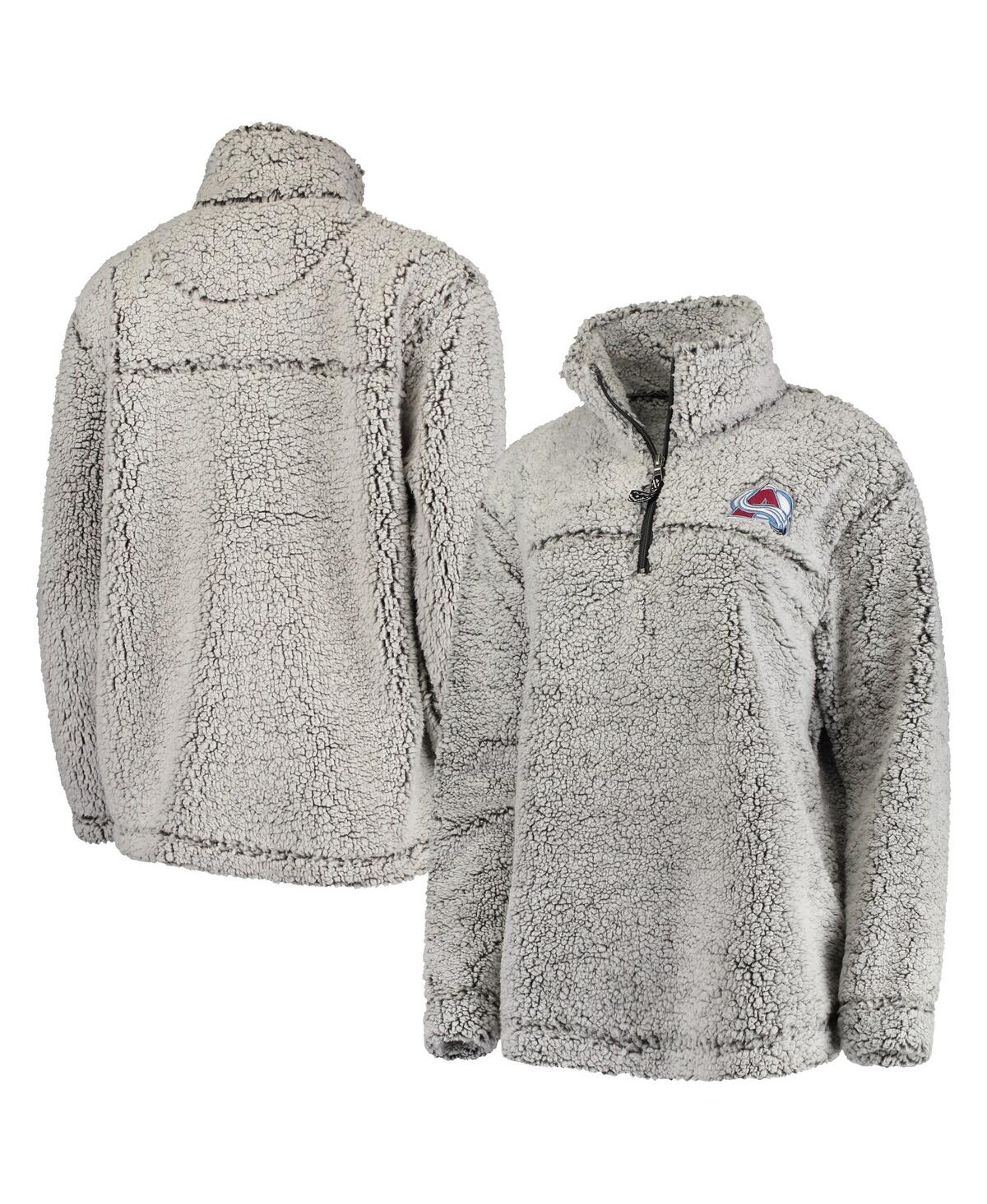 Women's G-iii 4Her by Carl BanksColorado Avalanche Sherpa Quarter-Zip Pullover Jacket - Gray