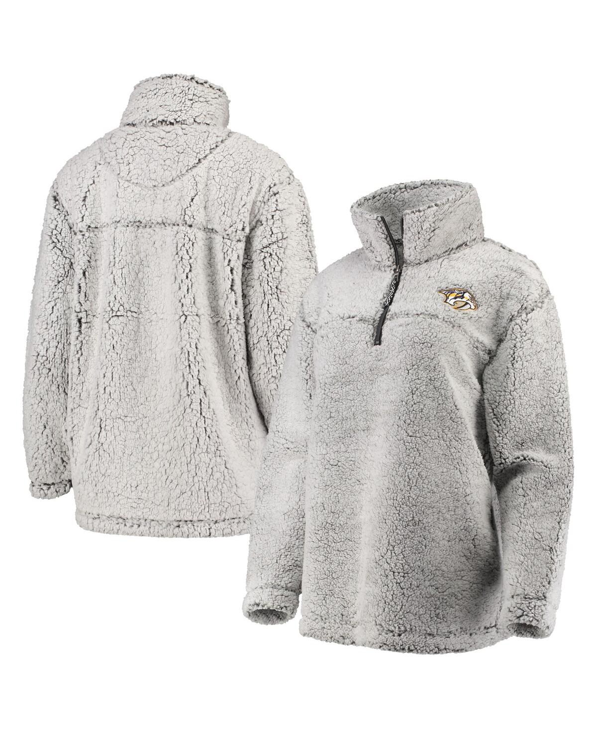 Women's G-iii 4Her by Carl BanksNashville Predators Sherpa Quarter-Zip Pullover Jacket - Gray