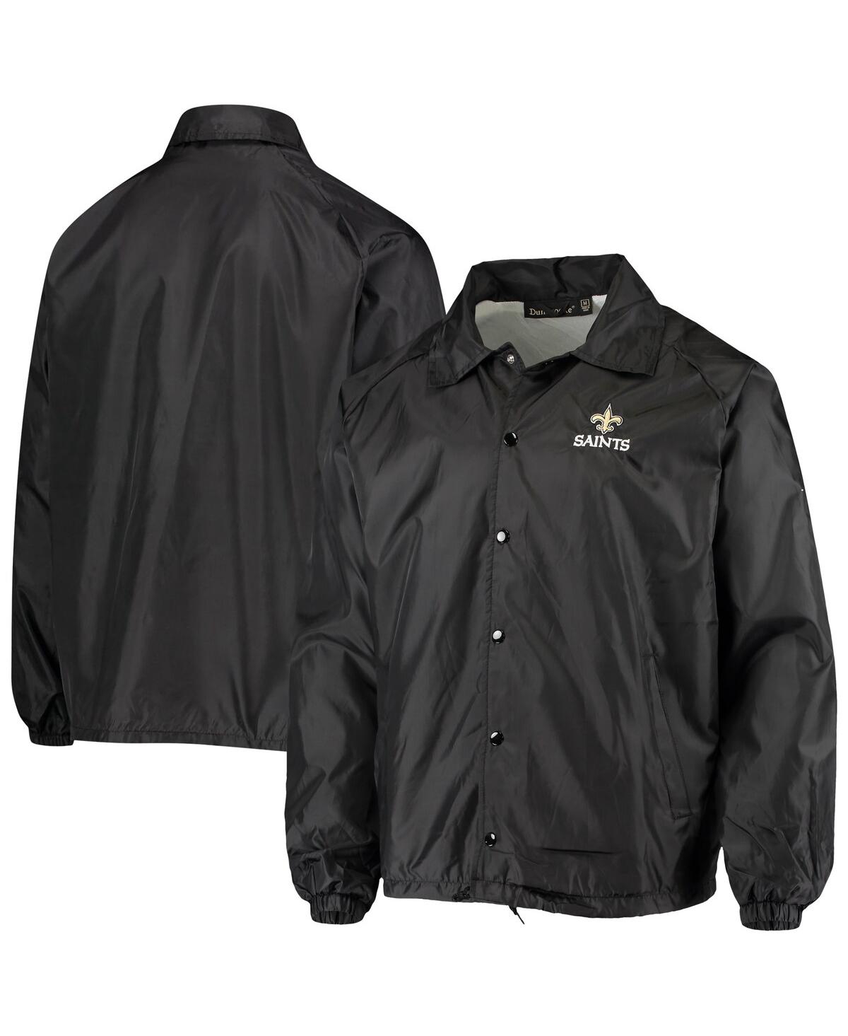 Men'sNew Orleans Saints Coaches Classic Raglan Full-Snap Windbreaker Jacket - Black
