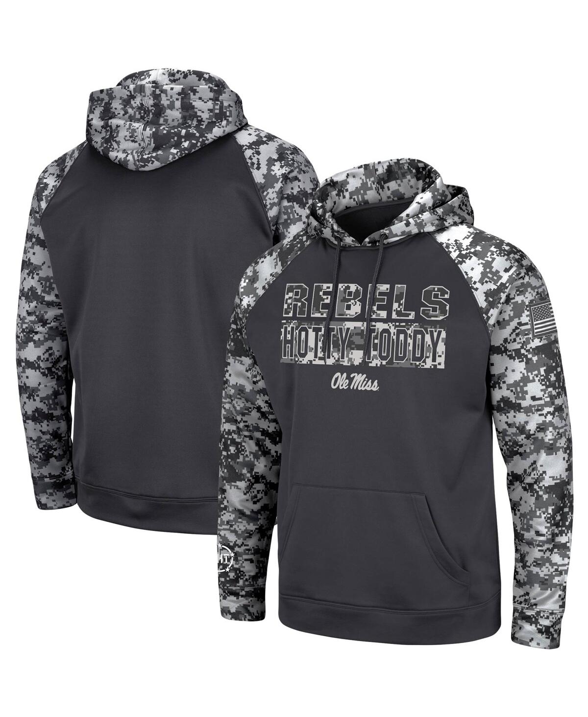 Colosseum Charcoal Ole Miss Rebels Oht Military Appreciation Digital Camo Pullover Hoodie In Charcoal