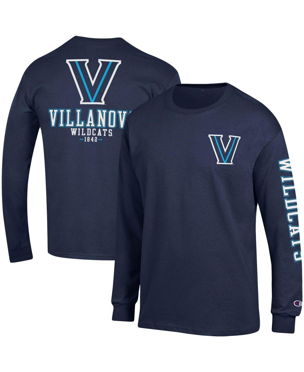 Men's ChampionVillanova Wildcats Team Stack Long Sleeve T-shirt - Navy