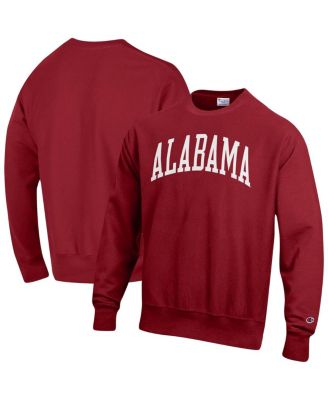 Men's Crimson Alabama Crimson Tide Arch Reverse Weave Pullover Sweatshirt