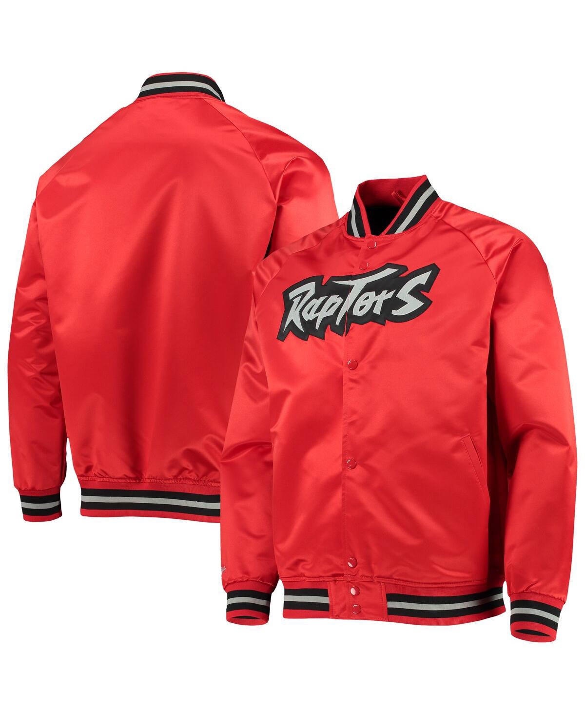 Men's Mitchell NessToronto Raptors Hardwood Classics Satin Full-Snap Raglan Jacket - Red