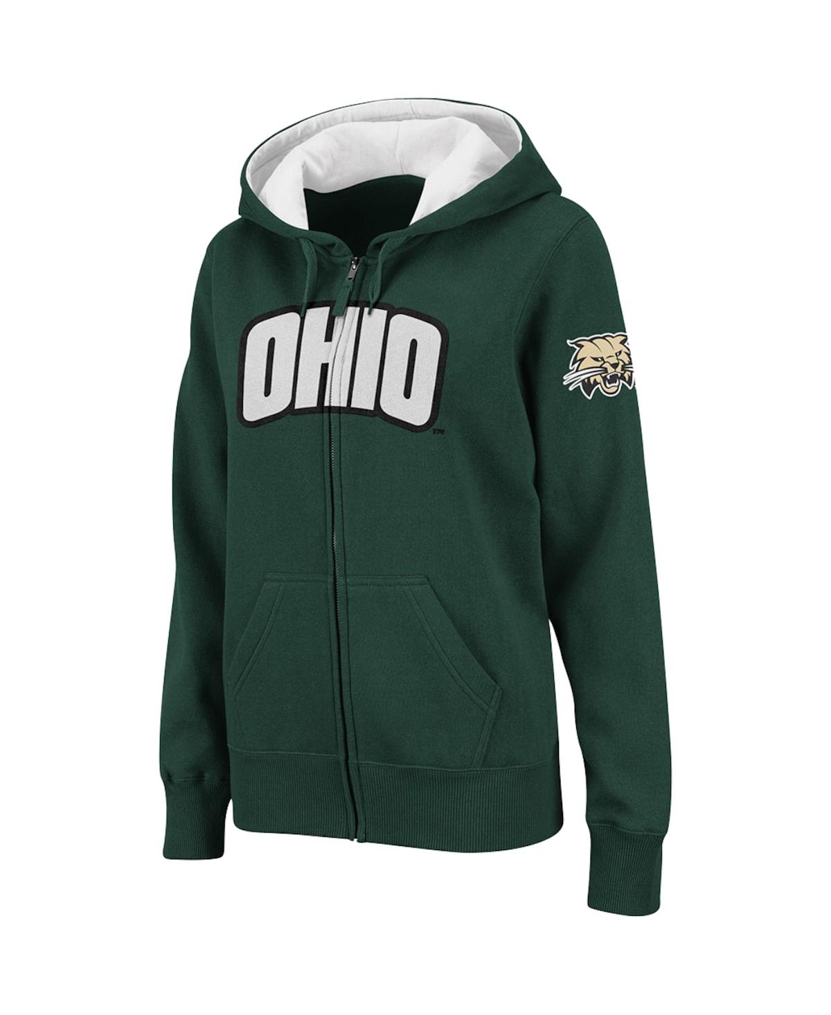 Women's Stadium AthleticOhio Bobcats Arched Name Full-Zip Hoodie - Green