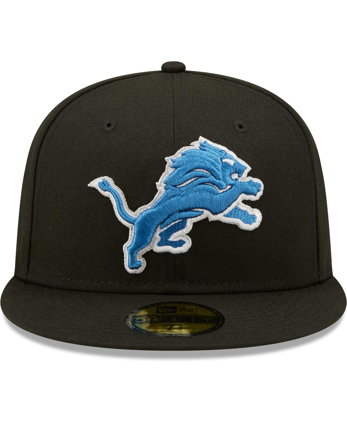 Men's New EraDetroit Lions Omaha Team 59Fifty Fitted Hat - Black
