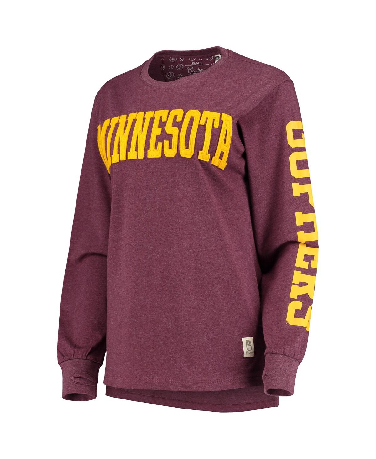 Women's PressboxMinnesota Golden Gophers Two-Hit Canyon Long Sleeve T-shirt - Maroon