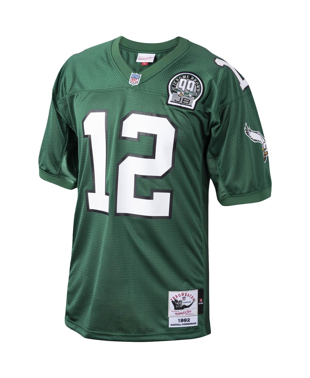 Men's Mitchell & Ness Randall Cunningham KellyPhiladelphia Eagles 1992 Authentic Throwback Retired Player Jersey - Green