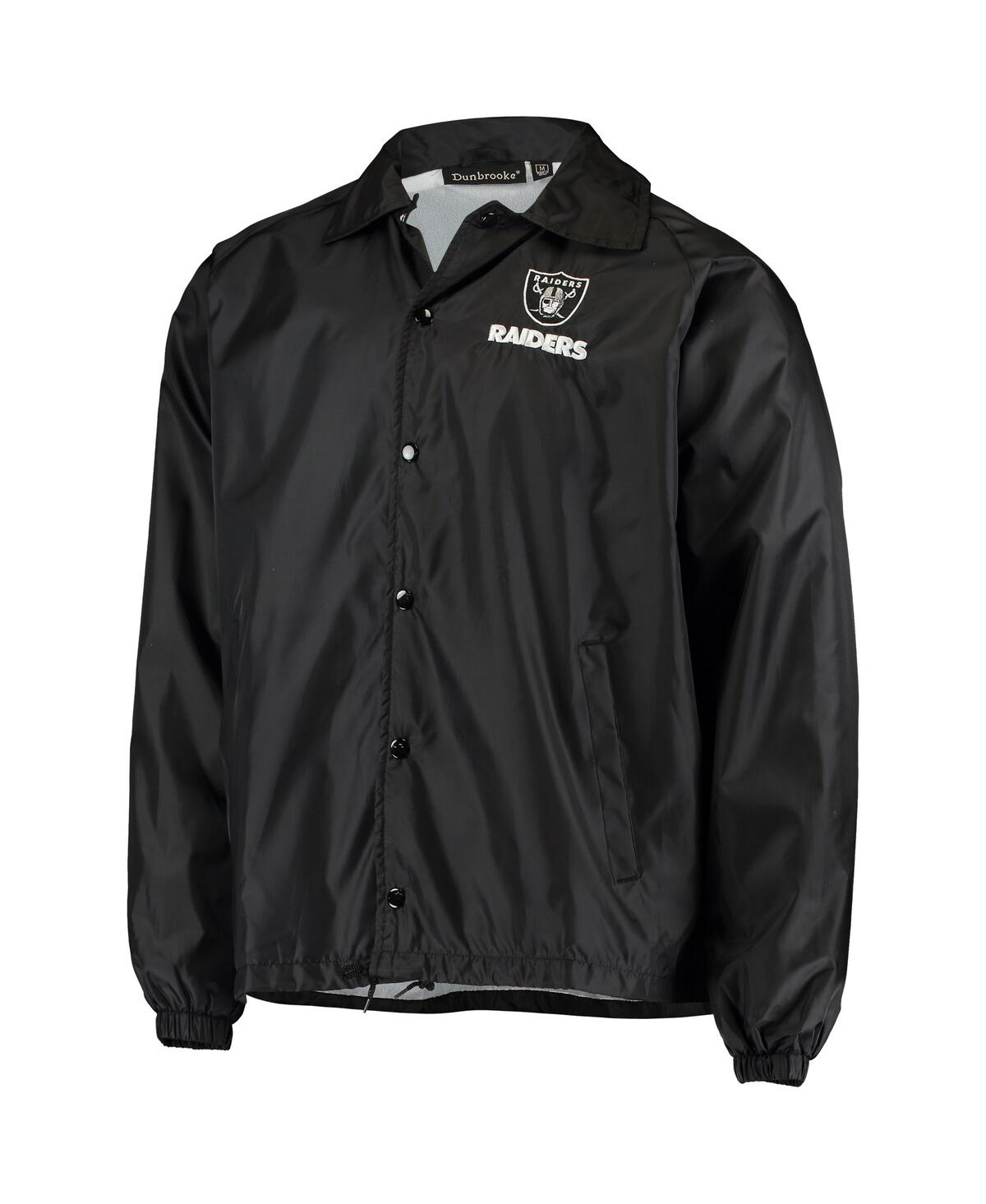 Men'sLas Vegas Raiders Coaches Classic Raglan Full-Snap Windbreaker Jacket - Black