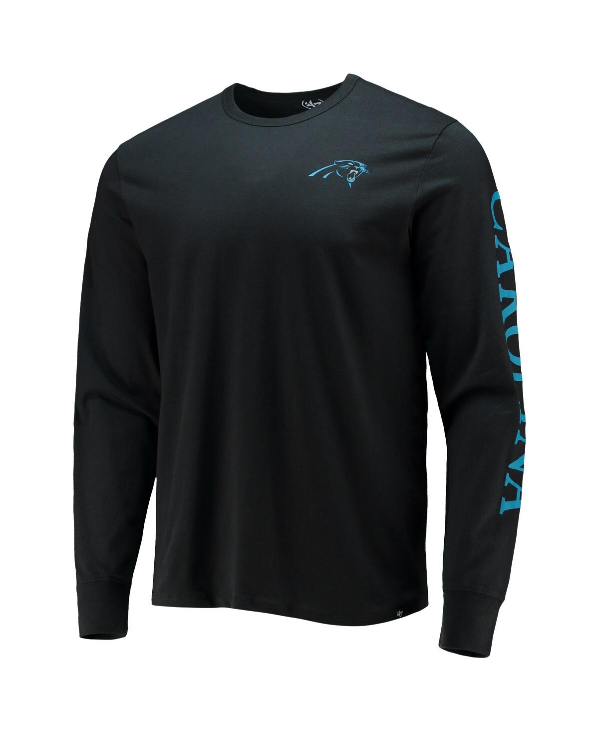 Men's '47Carolina Panthers Franklin Long Sleeve T-shirt - Black